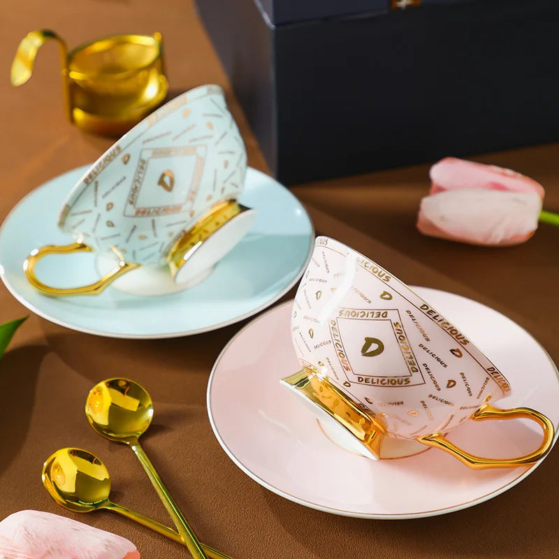 Creative Luxury Coffee Cup and Dish Set with Gift Box Exquisite Craftsmanship and Gift Selection