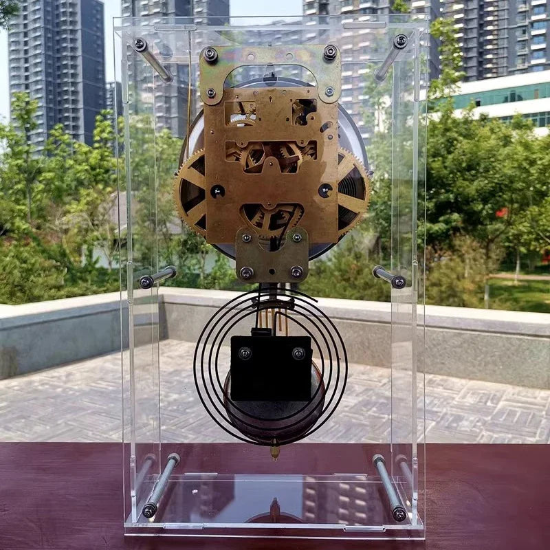Nordic Mechanical Clock Retro Transparent Desktop Clocks Pendulum Pure Copper Movement Bedroom Watch Vintage Home and Decoration