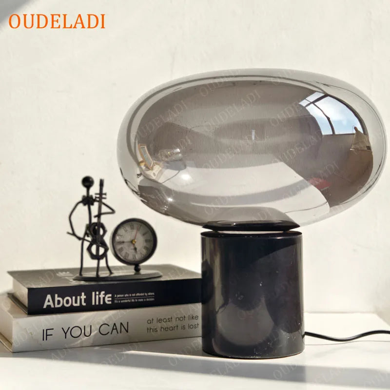 Postmodern Marble Glass Table Lamp Bedroom Decoration Beside Lamp Luxury Black Table Lamps for Living Room Study Desk Lamp