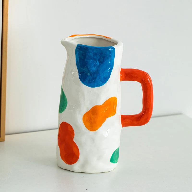 Aesthetic Ceramique Blanc Vase Rustic Kawaii Modern Minimalist Vase Bedroom Ornaments Vasi Per Fiori Home Decoration Living Room