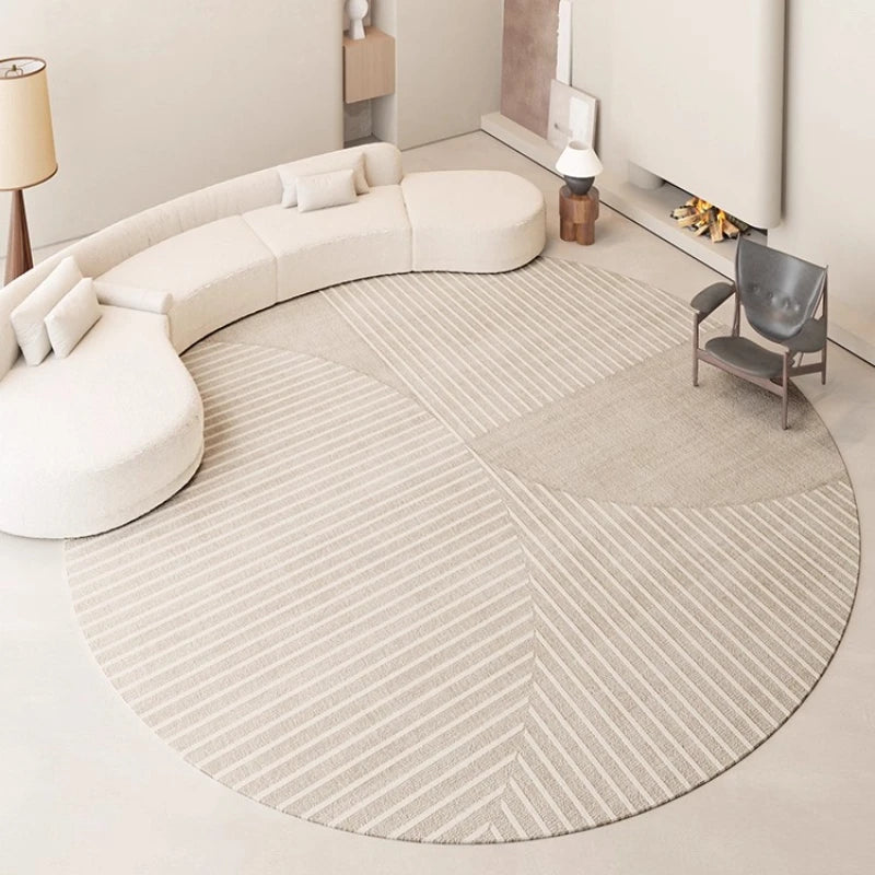 Cream Style Carpets for Living Room Thicken Plush Bedroom Decor Round Carpet Fluffy Soft Lounge Floor Mat Washable Cloakroom Rug