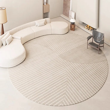 Cream Style Carpets for Living Room Thicken Plush Bedroom Decor Round Carpet Fluffy Soft Lounge Floor Mat Washable Cloakroom Rug
