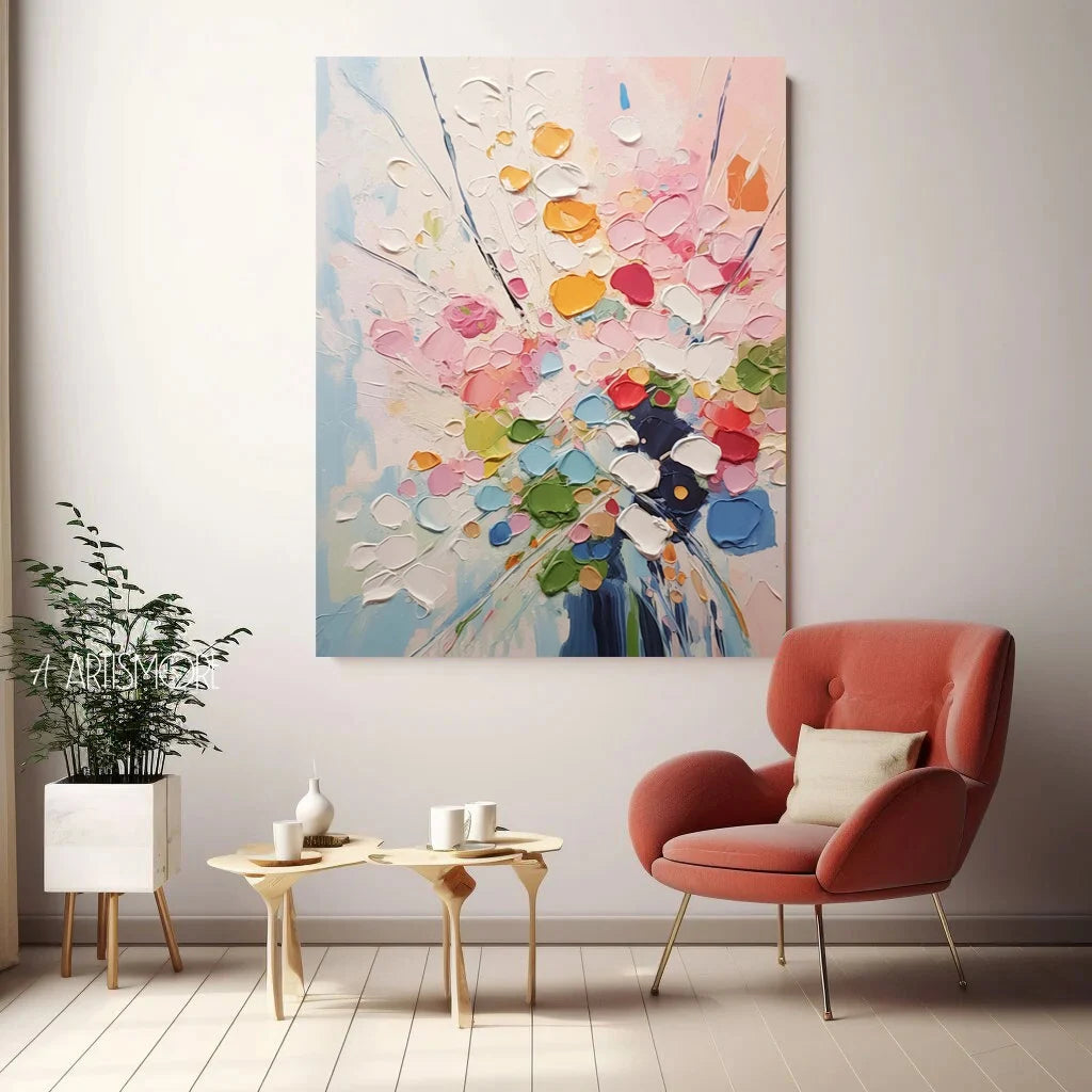 Dafeng Oil Painting Orignial Thick Texture Abstract Oil Painting on Canvas Wall Art Flower Picture For Home Decoration No Frame