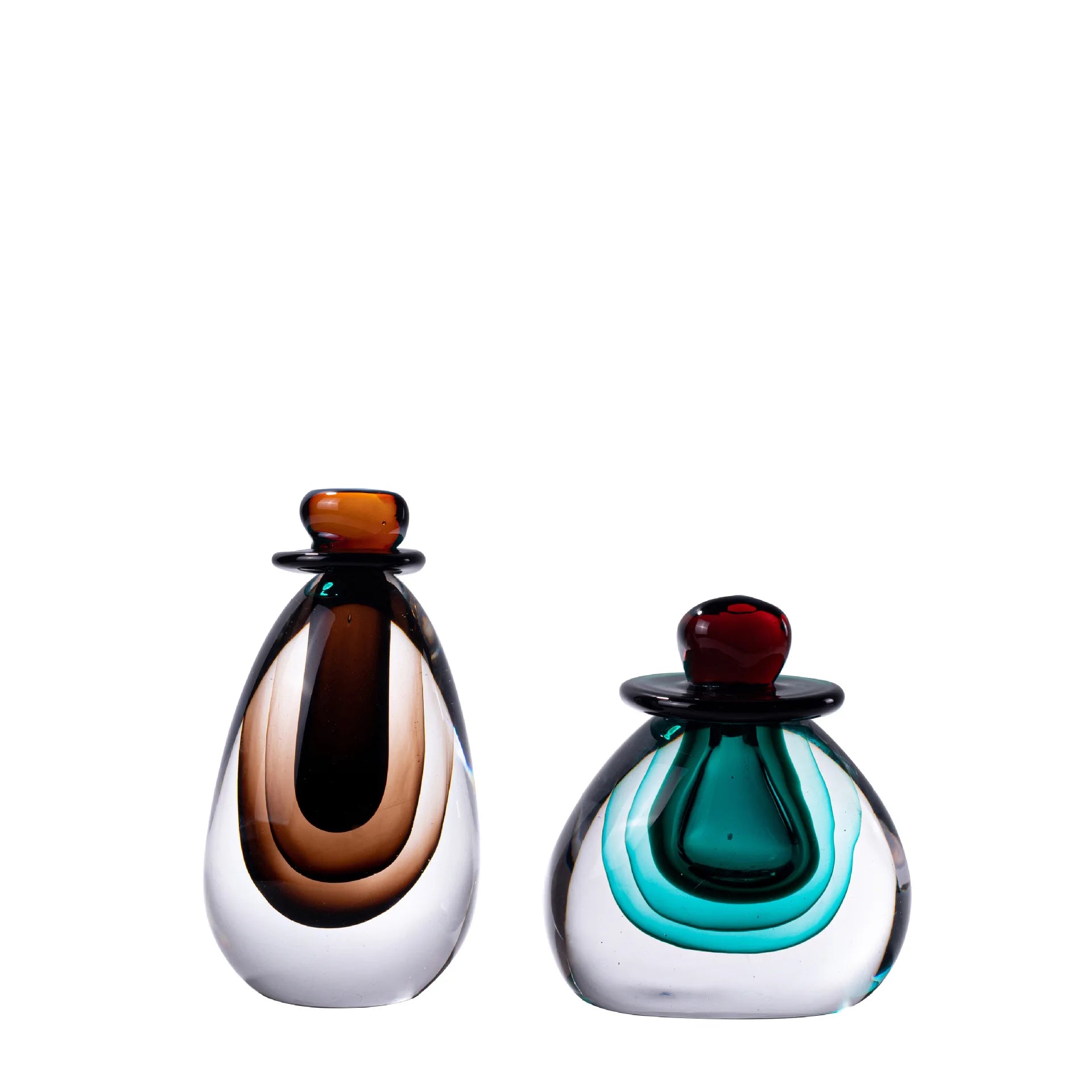 Glass Vase Double Stained Thick Glass Storage Tank with Lid Gradient Flower Vase Craft Terrarium Home Decoration Accessories