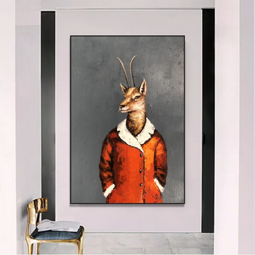 Creative Cartoon Picture Art, 100% Hand Painted, Abstract Oil Painting on Canvas, Wall Art for Living Room, Home Decor, No Frame