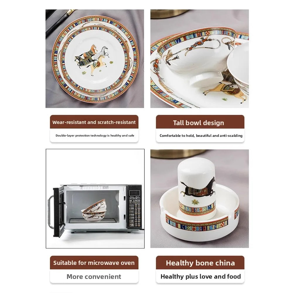 Ceramic tableware set Jingdezhen bone china dishes Western-style ceramics dishes