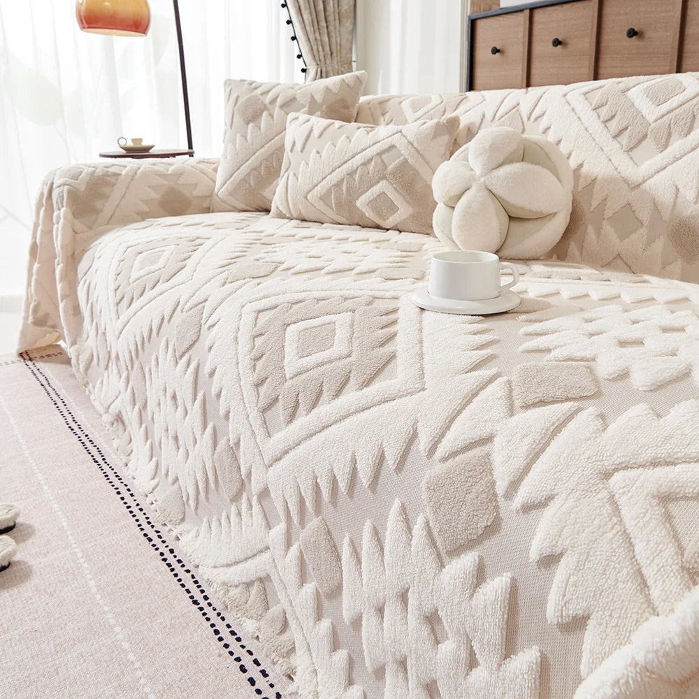 EIFLOY-Plush Sofa Towel Cover Blanket, 4 Seater, One Piece Couch Slipcover, Armchair Furniture Protector, Soft, Universal