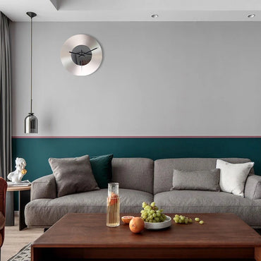 Creative metal wall clock silver CD clock mirror round living room  studio personality Nordic silent wall clock  horloge murale