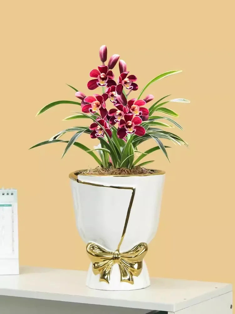 Nordic New Style Ceramic Vase Plants Bonsai Pots Home Decoration Creative Personality Tulip Large Pots