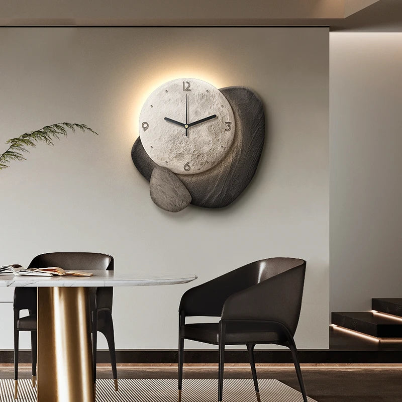 Restaurant clock wall decoration painting creative 3D high-end feeling living room clock table wall clock