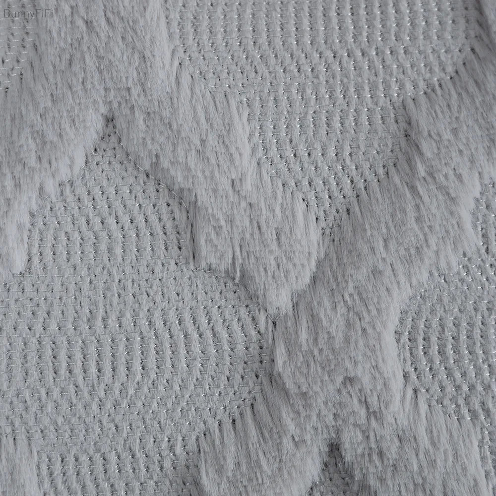 Beige Grey White Solid Cushion Cover Fluffy Embroidery Diamond Soft Home Decoration Pillow Cover Living Room 30x50cm 45x45cm