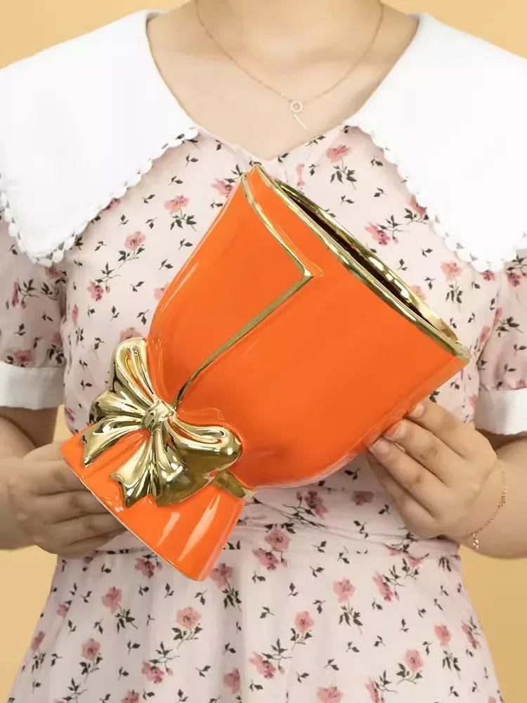 Nordic New Style Ceramic Vase Plants Bonsai Pots Home Decoration Creative Personality Tulip Large Pots