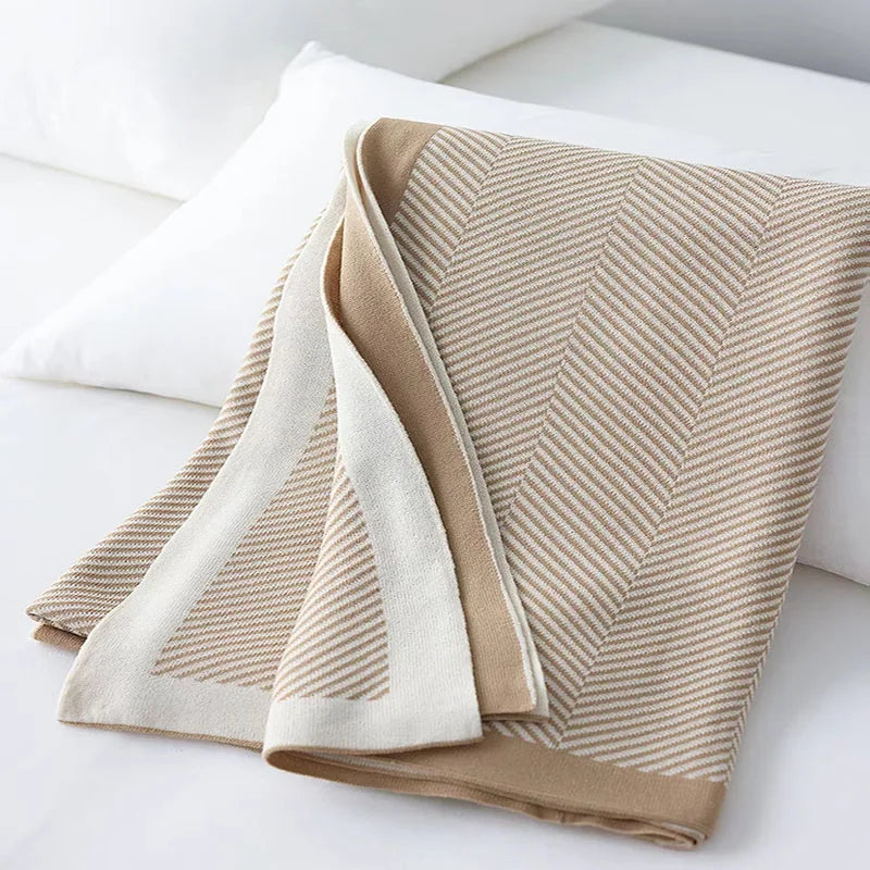 New Stripe Knitted Blanket And Bedspread Soft Leisure Sofa Cover Homestays Hotel Bed End Towel Nap Blanket Cover Warm Shawl