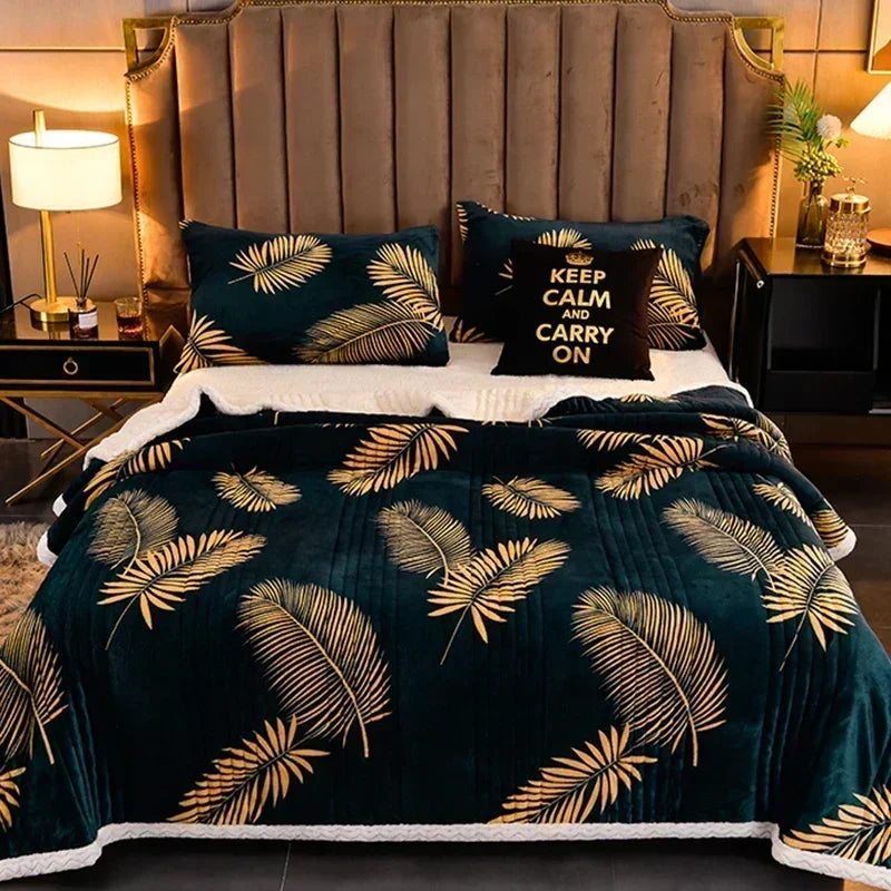 Soft Fluffy Warm Winter Blanket Thicken Lamb's Wool Autumn Warmth Blankets for Bed Milk Velvet Comfortable Sofa Blanket Throw