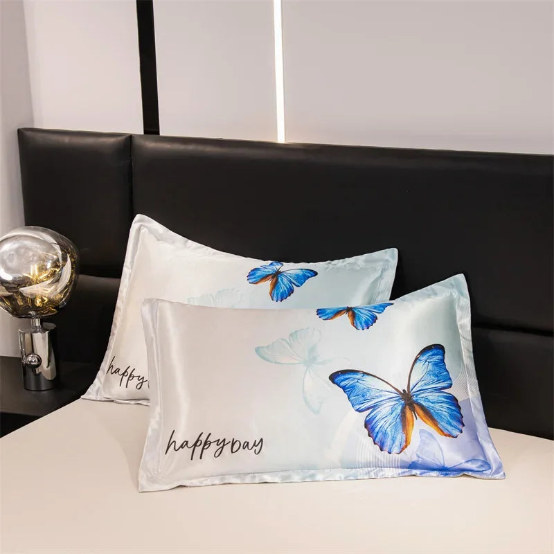 2PCS Satin Pillowcase ,Mulberry Silk Feeling Pillow Cases for Hair and Skin  Satin Cooling Pillow Covers