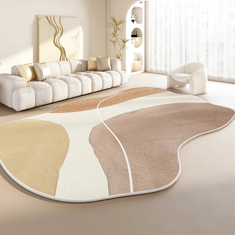 Irregular Shapes Living Room Decoration Plush Carpet Japanese Style Rugs for Bedroom Thick Anti-slip Floor Mat Home Washable Rug