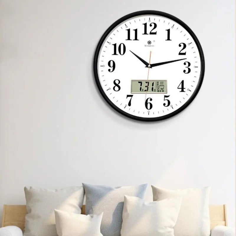 Calendar Wall Clock Modern Wall Watch Luxury Minimalist Elegant Decorative Clocks Interior Silent Aesthetic Living Room Watches
