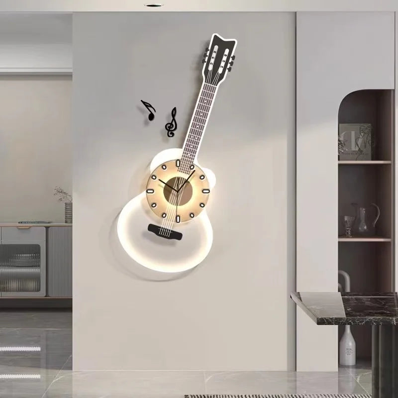 Modern minimalist wall clock, living room corridor decoration, minimalist creative art Internet famous wall hanging lamp