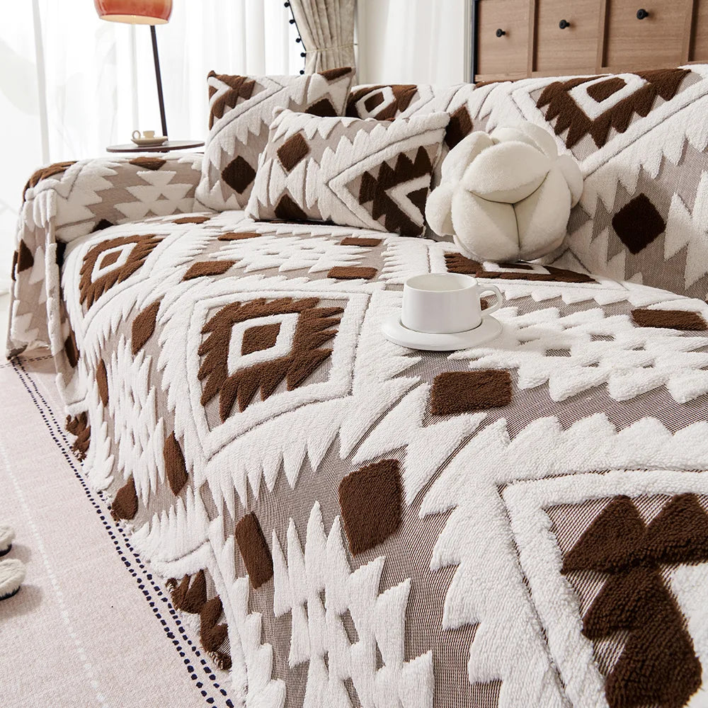 EIFLOY-Plush Sofa Towel Cover Blanket, 4 Seater, One Piece Couch Slipcover, Armchair Furniture Protector, Soft, Universal