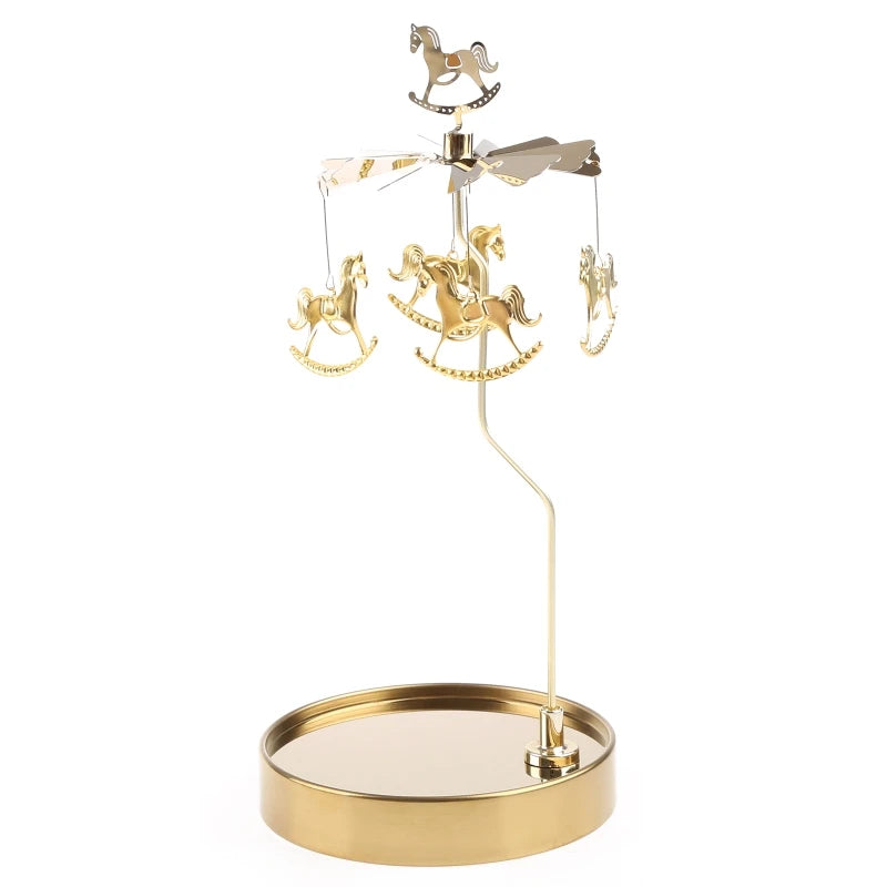 Snowflake Deer Fairy Rotating Candlestick Tealight Candle Holder Tray Romantic Wedding Party Decor Y5GB