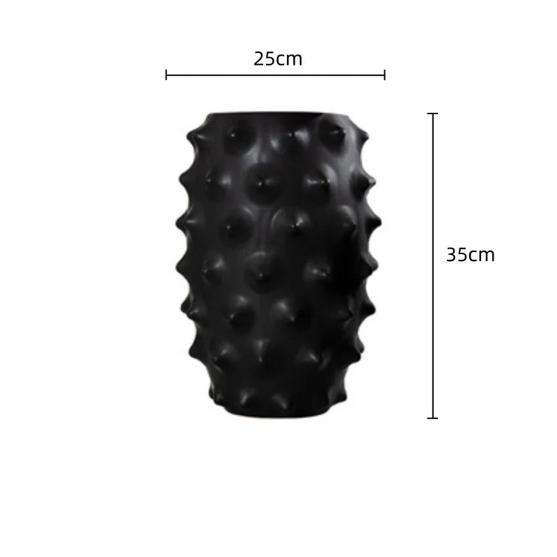 Abstract Black Ceramic Vase Sea Cucumber Pineapple Irregular Flower Vase Ceramic Crafts Home Decoration Accessories