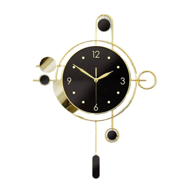 Large Metal Wall Clocks Luxury Silent Creative Pendulum Clock Living Room Gold Watches Art Nordic Home Decoration for Bedroom