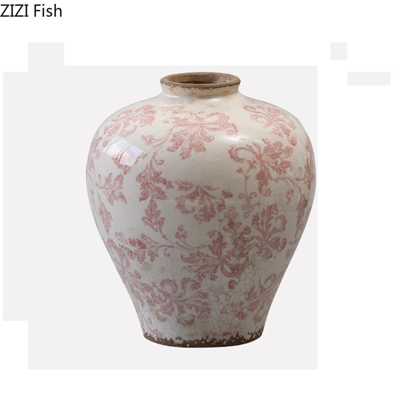 Creative Cracked Texture Vase Blue and White Porcelain Flower Pot Table Decoration Flower Arrangement Vases Room Aesthetic Decor