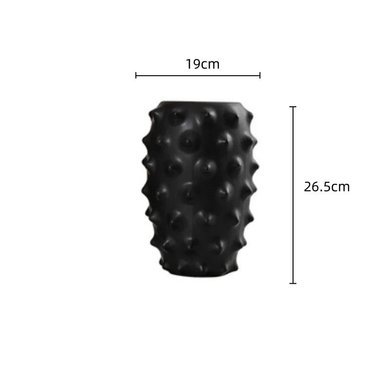 Abstract Black Ceramic Vase Sea Cucumber Pineapple Irregular Flower Vase Ceramic Crafts Home Decoration Accessories