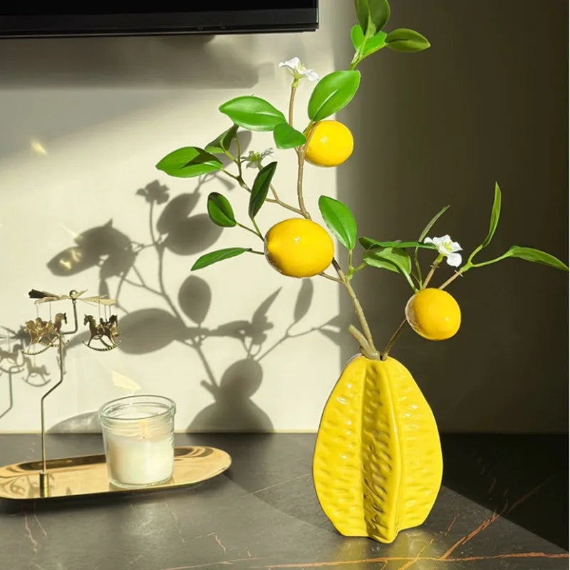 Yangtao Ceramic Vase Fruit Series Creative Small Ornaments Home Vase Decorations Fresh Flower Arrangement Dry Flower Utensils