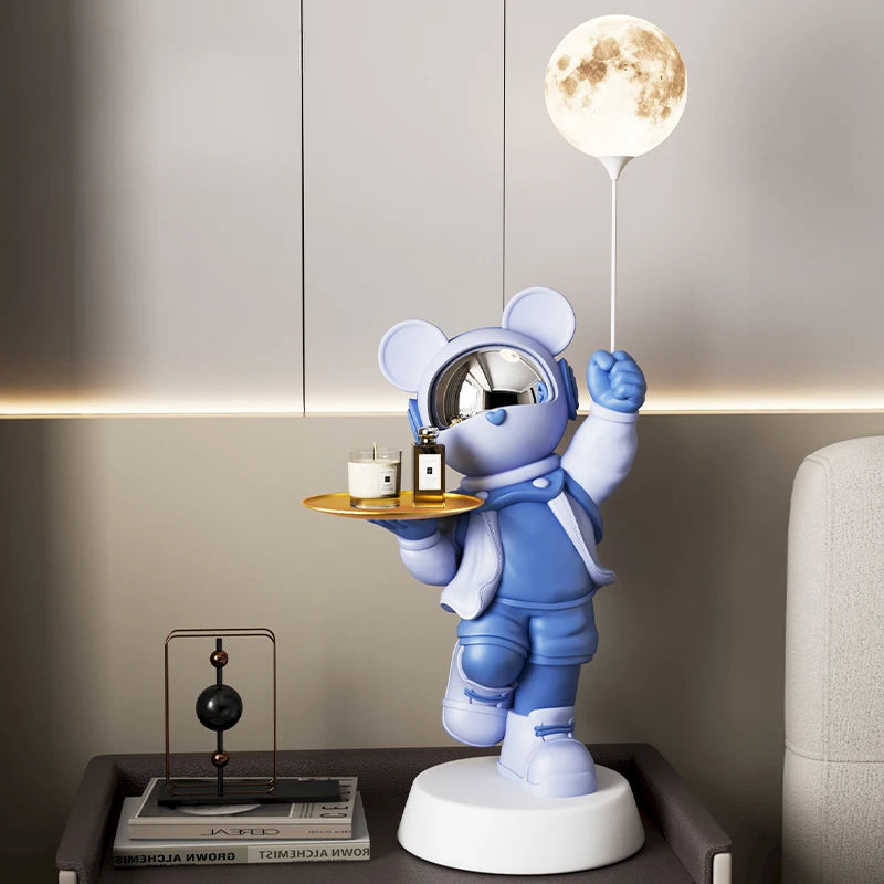 Nordic Resin Figurines Lamps Creative Tray Aesthetic Accessories Miniature Storage Sculptures Luxury Ornaments Home Decoration