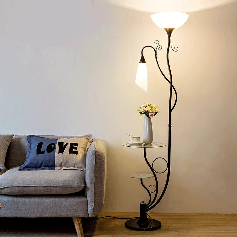 Nordic Modern Floor Lamp Led Flower Tea Table Floor Lamps For Living Room Bedroom Study Desk Lamp Home Decor Standing Lights E27