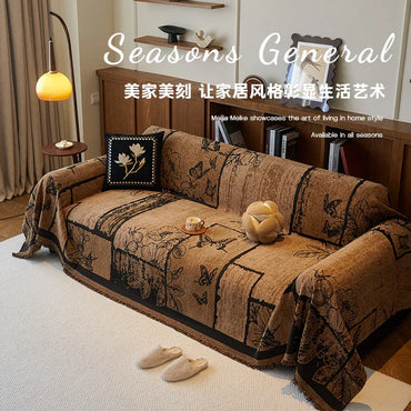 Vintage Four Seasons Sofa Cover Double Sided Couch Cover Blanket Simple Cushion Sofa Towel Fashion Beach Picnic Mat