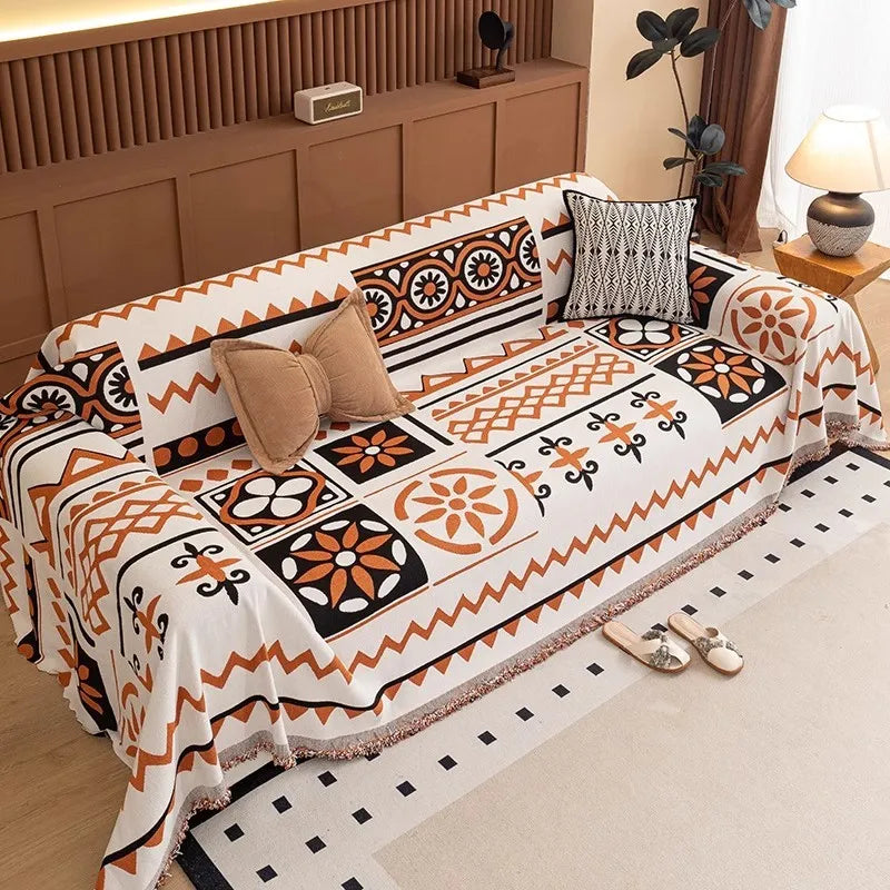 Camping Picnic Sofa Cover Sofa Mat 2025 All-season Ethnic Style Chenille Sofa Covers Throw Blanket Camping Mat housses de canapé