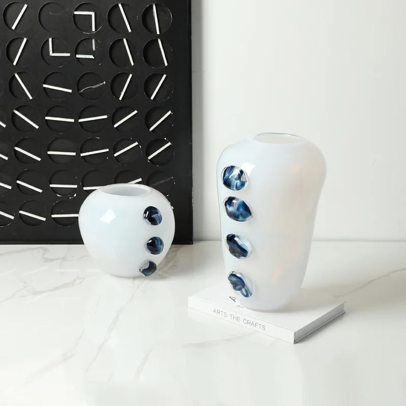 Glass Vase Creative Pebble Relief Flower Vase Flower Arrangement Accessories Terrarium Home Decoration Accessories