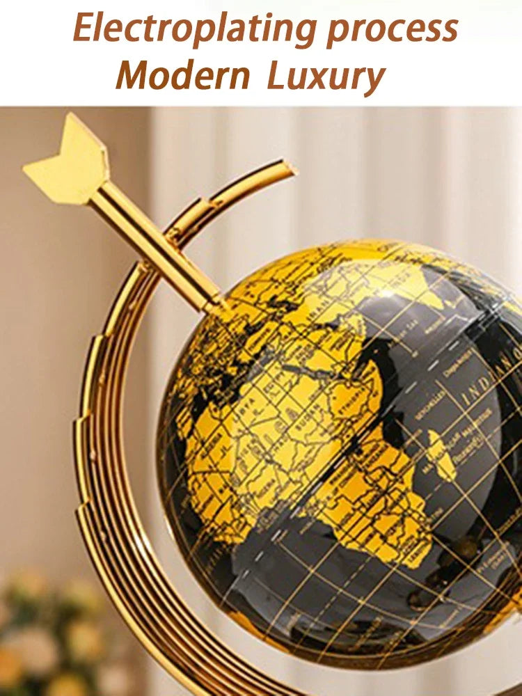 Modern Globe Figurines Clocks Luxury Living Room Nordic Sculptures Desktop Creative Figurine Table Sculpture Art Crafts Home