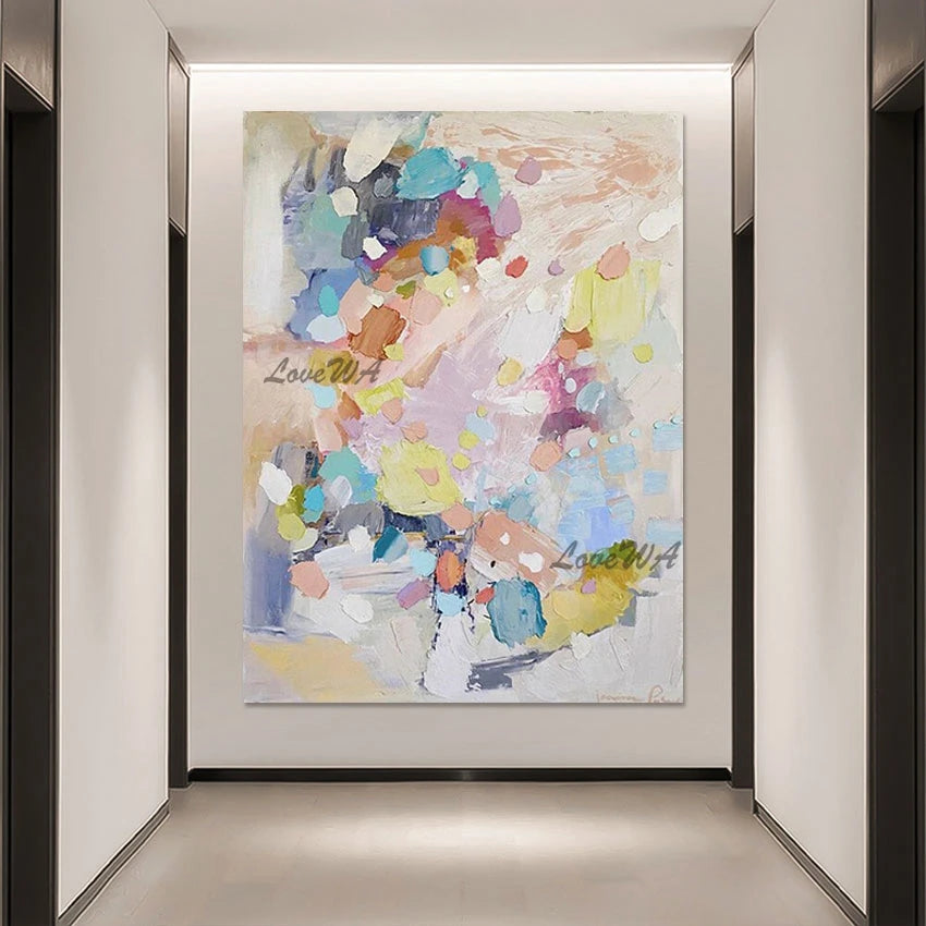 Colorful Design Art Textured Abstract Paintings, No Framed, Canvas Picture, Hot Selling, Living Room Interior Wall Decoration