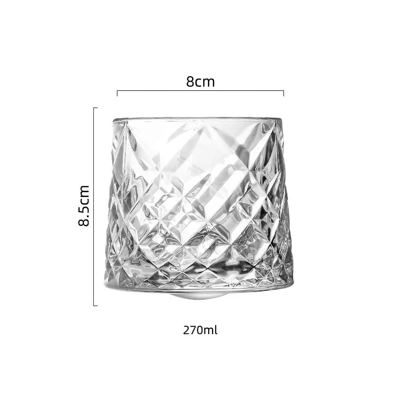 160Ml Tumbler Glass Rotating Whiskey Glass Creative Gyro Glass Drinkware Red Wine Glass Shake Decompression Glass Wine Cup