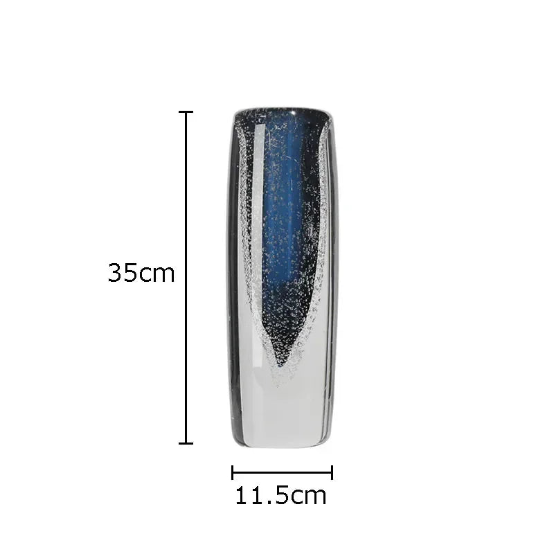 Deep Sea Blue Bubble Glass Vase Hydroponics Flower Pots Desk Decoration Flower Arrangement Floral Vases Modern Home Decor