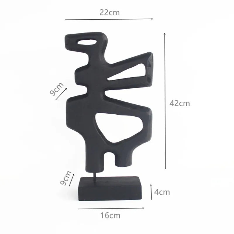 Wooden Sculptures Nordic Vintage Sculpture Elegant Luxury Creative Ornaments Miniature Aesthetic Art Ornament Home Decorations