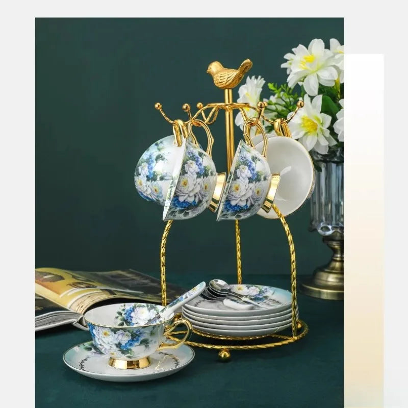 Exquisite Bone China Coffee Cup and Dish Set, Birthday Gift for New Couples, High-end Practical Gift Box Set