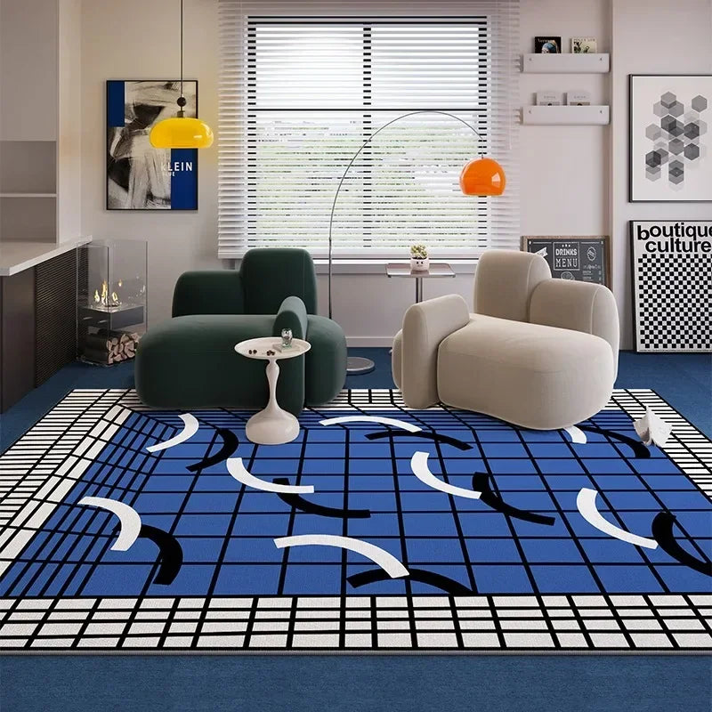 VIKAMA Colorful Living Room Carpet Light Luxury High-end Bedroom Bedside Rug Large Area Retro Art Sofa Coffee Table Floor Mat