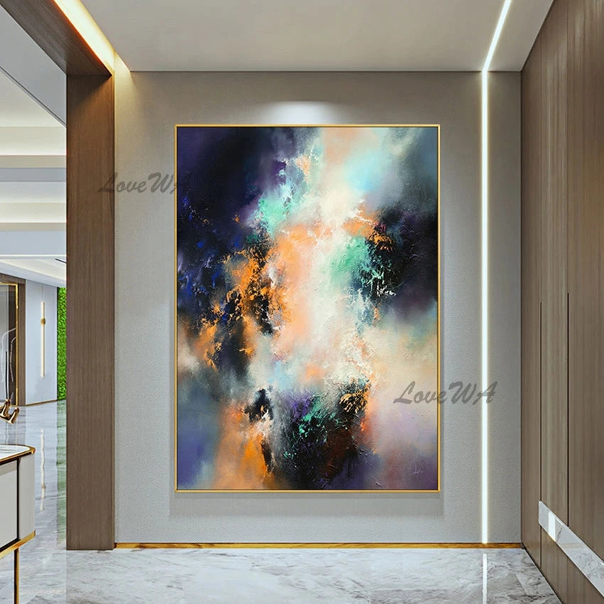 Modern Acrylic Decor Idea Design Textured Art Hand Drawing, Canvas Artwork, Abstract Bedroom Wall Picture, Large Size Paintings