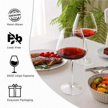 WOTOR 2Pcs/Set High Quality Wine Glass Transparent Red Wine Juice Drink Big Wine Glass Unbreakable Suitable For Wedding Party