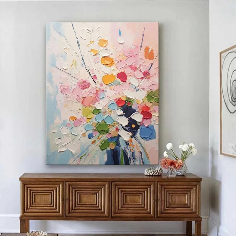 Dafeng Oil Painting Orignial Thick Texture Abstract Oil Painting on Canvas Wall Art Flower Picture For Home Decoration No Frame