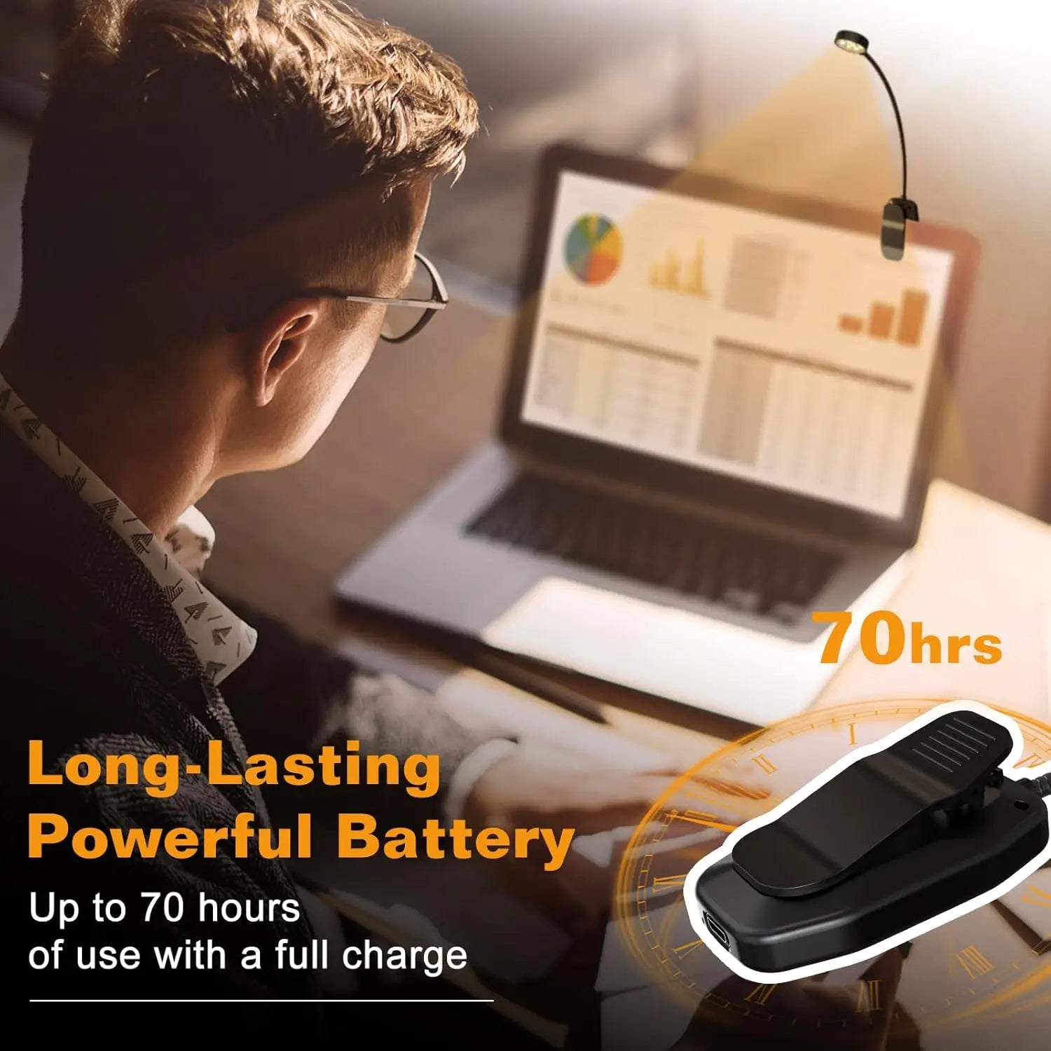 31Leds Book Light USB Rechargeable Reading Light Warm Cool White Daylight Portable Flexible Easy Clip Night Reading Lamp