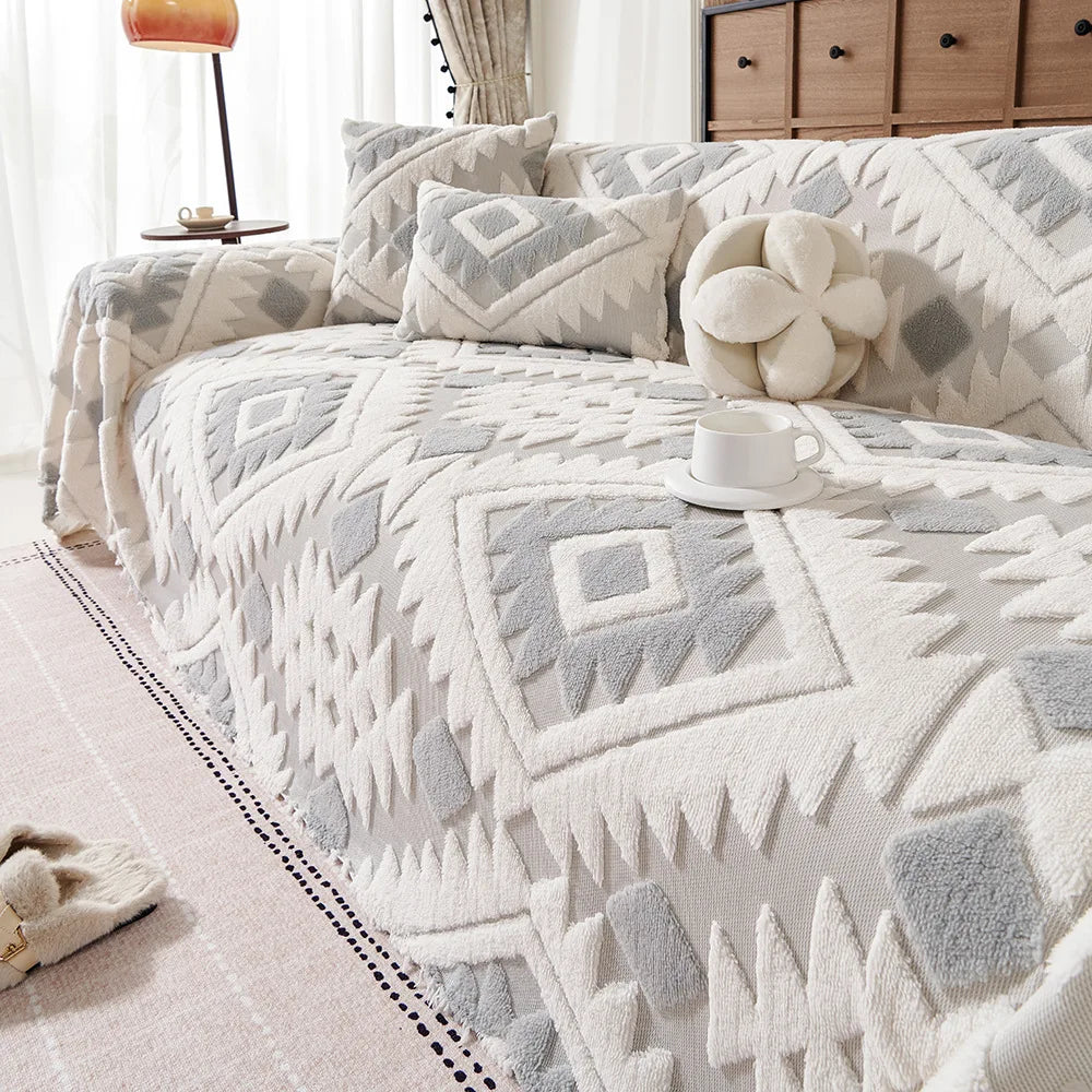 EIFLOY-Plush Sofa Towel Cover Blanket, 4 Seater, One Piece Couch Slipcover, Armchair Furniture Protector, Soft, Universal