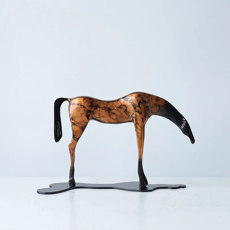 Horse Ornaments Animal Sculptures Miniature Luxury Creative Ornament Aesthetic Modern Living Room Accessories Home Decorations