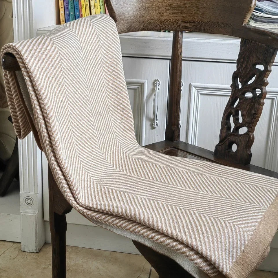 New Stripe Knitted Blanket And Bedspread Soft Leisure Sofa Cover Homestays Hotel Bed End Towel Nap Blanket Cover Warm Shawl