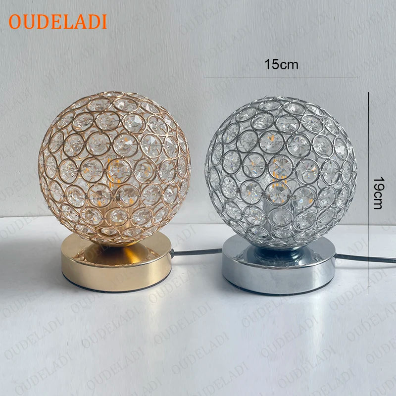 OUDELADI Modern Desktop Decoration Lighting fixtures E27 Crystal Table Lamp Parlor Bed Room Bedside Cabinet Desk lamp