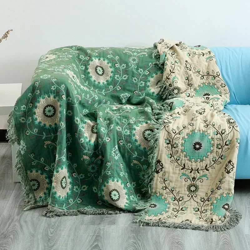 Japanese Cotton Double-sided Sofa Cover Throw Blanket For Bed Towel Cover Four Seasons General Quilt Bed Sheet Travel Blanket